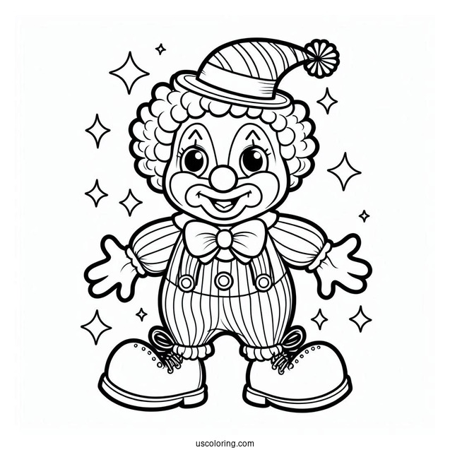 Coloring Sheet of Clown From Circus