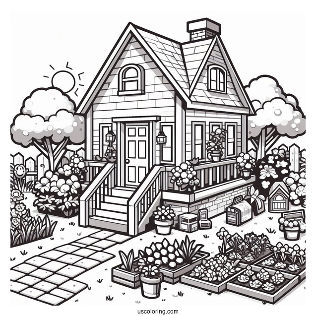 Roblox House Gardening Coloring Sheet