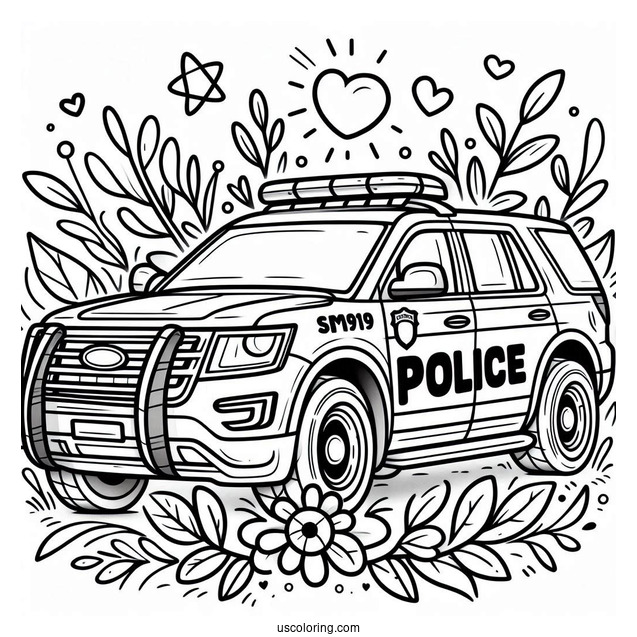 Police Truck Coloring Picture