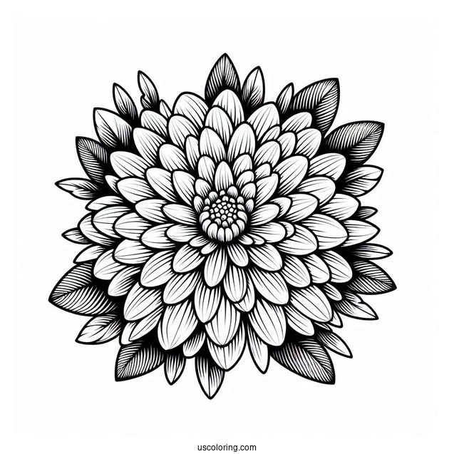 Flower Coloring Pages Of Chrysanthemum Flower Mandala