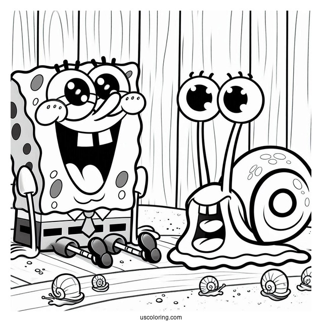 SpongeBob And Garry The Snail Laughing