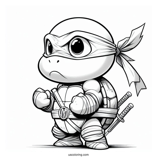 Ninja Turtles Coloring Page Of Young Raphael Pouting