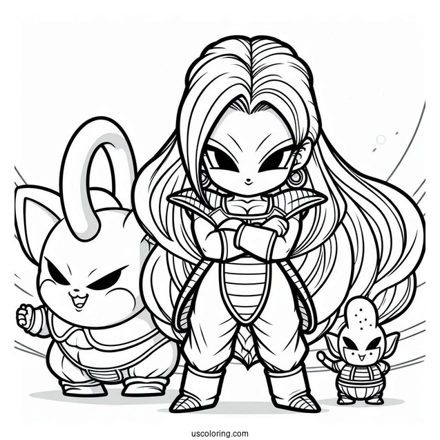 Dragon Ball Z Coloring Page Of Majin Buu’s Servant Babidi’s Minion Yakon