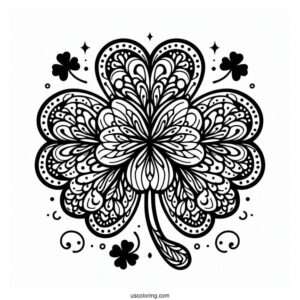 St. Patrick's Day Coloring Page Of Pretty Clover Mandala