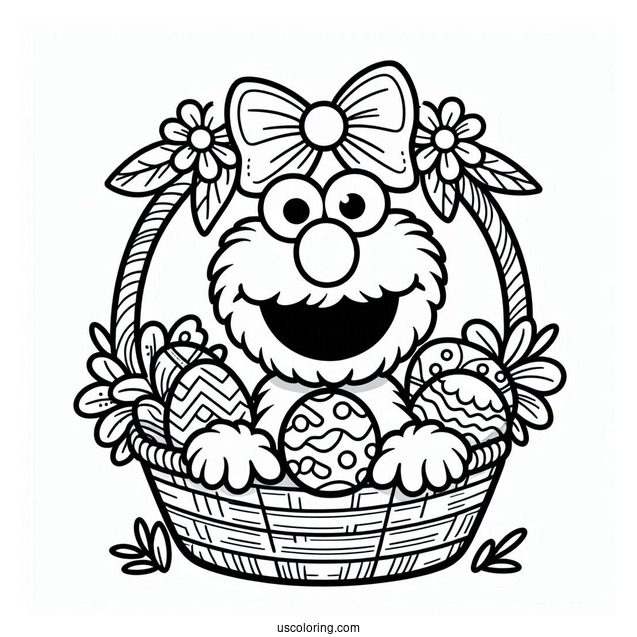 Easter Themed Elmo Coloring Page