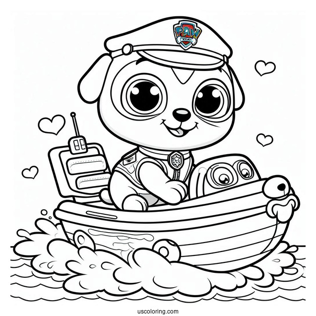 Coloring Sheet Of Zuma On Water Craft