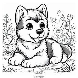 Cute German Shepherd Puppy Playing Outdoors