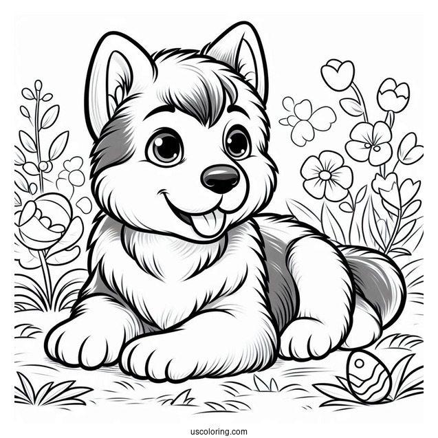 Cute German Shepherd Puppy Playing Outdoors