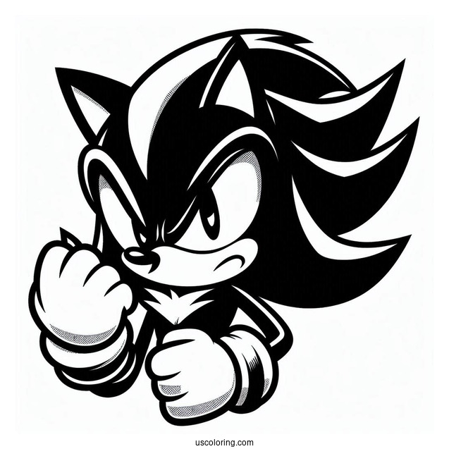 Angry Shadow Coloring Page Making A Fist