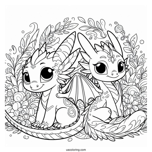 Raya And The Last Dragon Coloring Page Of Cute Raya And Sisu Back To Back