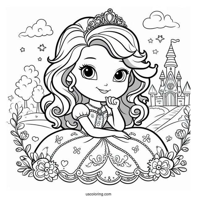 Easy Sofia The First Coloring Page For Kids