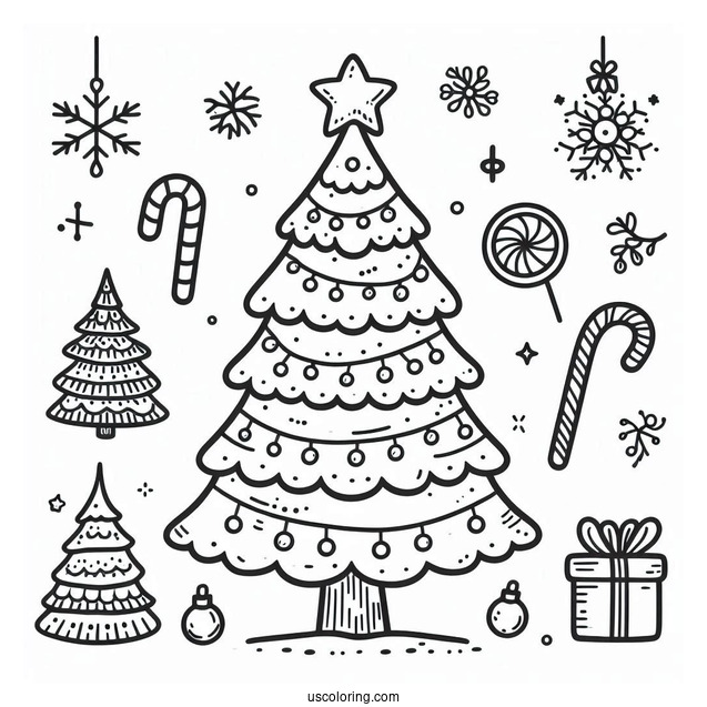 Christmas Tree Template Coloring Page