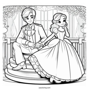 Easy Cinderella Prince Charming Coloring Sheet
