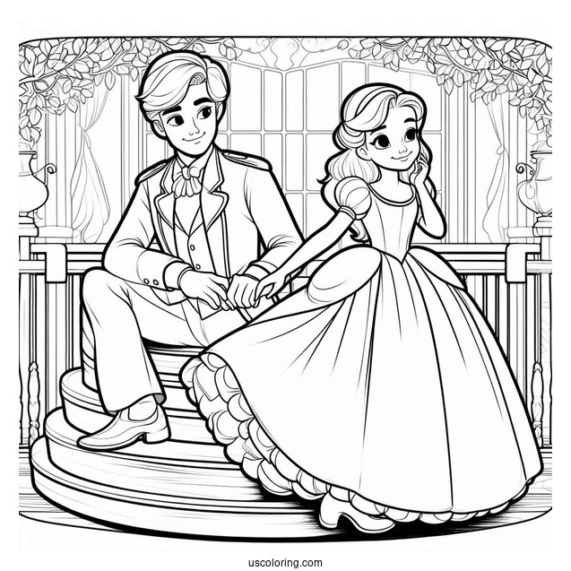 Easy Cinderella Prince Charming Coloring Sheet