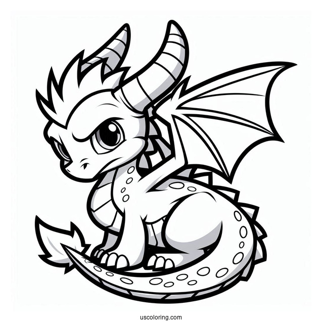 Cute Spyro The Dragon Coloring Sheet
