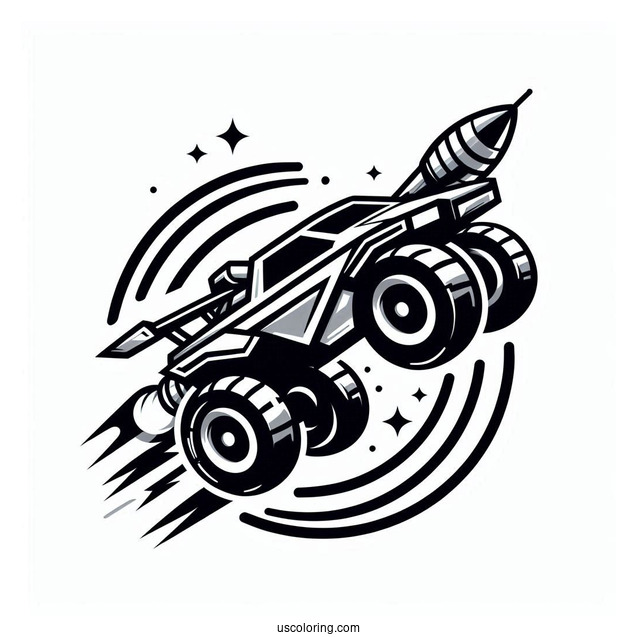 Easy Rocket League Coloring Page Alpha Outline For Kids