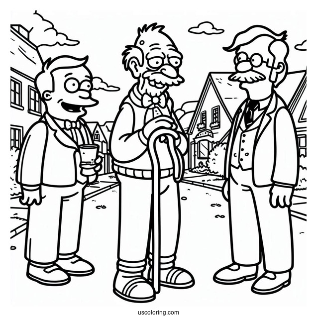Simpsons Coloring Pages Of Gentle Hans Moleman