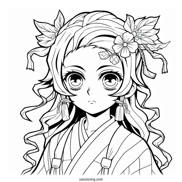 Close Up Of Tanjiro Coloring Page