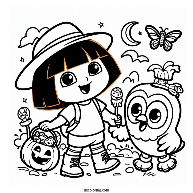 Dora And Boots Trick Or Treating For Halloween