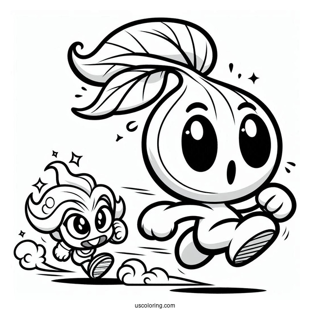Brawl Stars Coloring Page Of Sprout Running Away From Rosa