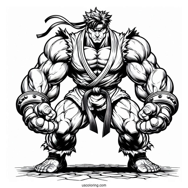 Street Fighter Coloring Page Of Massive E Honda