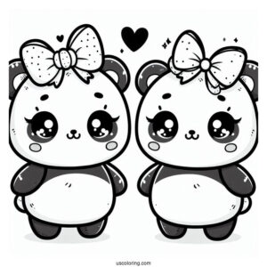Two Cute Kawaii Pandas
