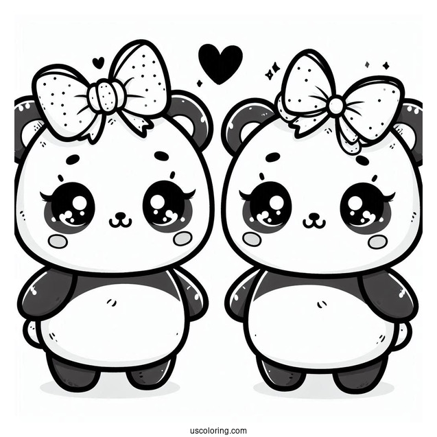 Two Cute Kawaii Pandas