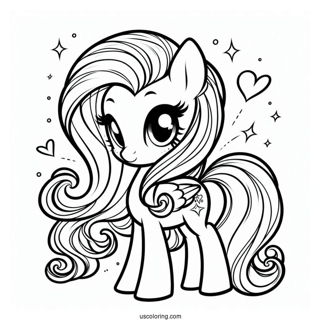 Cute Fluttershy Equestria Girls Coloring In