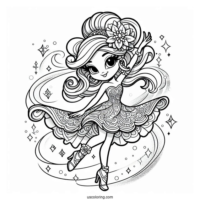 Shimmer And Shine Coloring Page Dancing For Kids