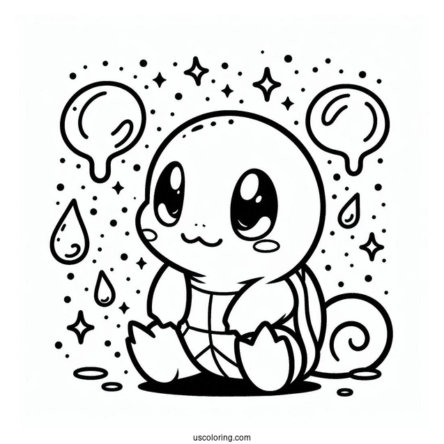 Easy Squirtle Coloring Page For Kids