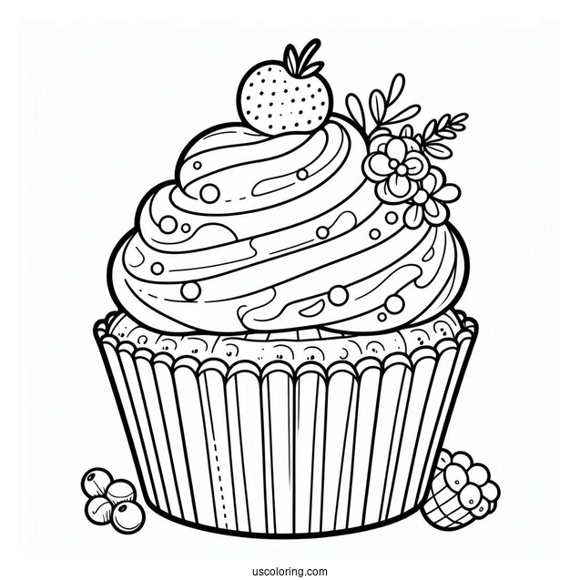Cupcake Coloring Sheet