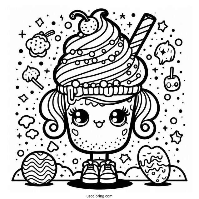 Simple Outline Of Millie Shake Shopkins