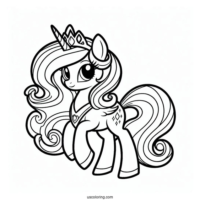 Simple Princess Celestia Coloring Page For Preschoolers