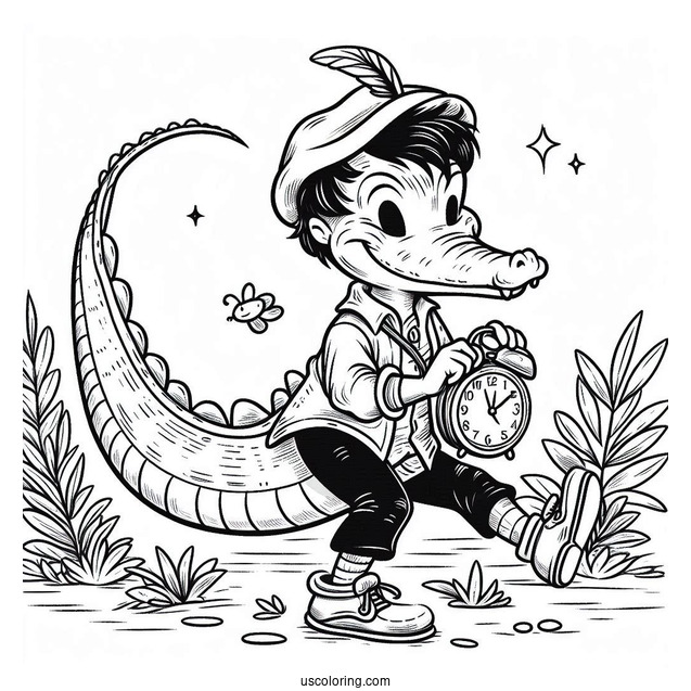 Peter Pan Tick Tock Crocodile To Color