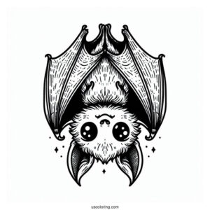 Upside Down Bat Coloring Page