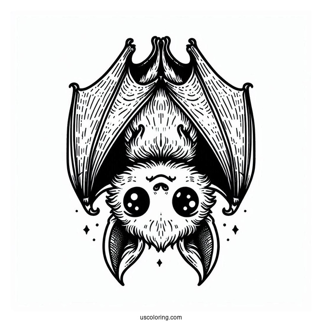 Upside Down Bat Coloring Page