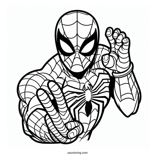 Easy Cartoon Spider-Man Coloring Sheet For Kids