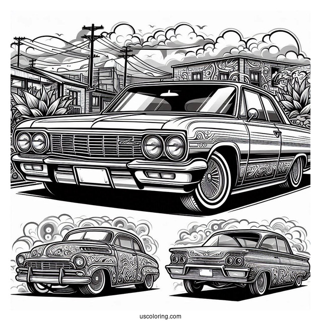 Impala Lowrider Coloring Page With Custom Design
