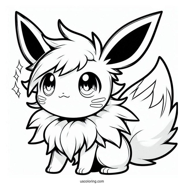 Chibi Jolteon Coloring Page For Kids