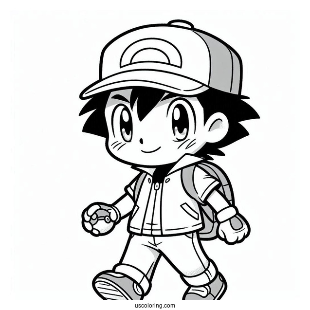 Coloring Page Of Ash From Pokemon