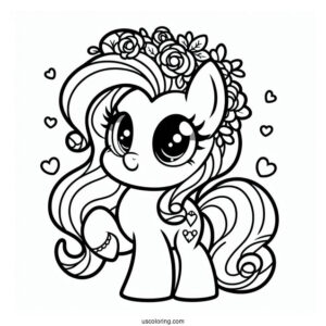 Cute Chibi Pinkie Pie Coloring Page For Preschoolers