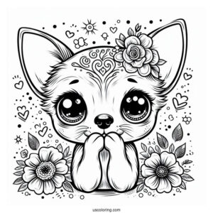 Simple Chihuahua Coloring Page With Big Eyes