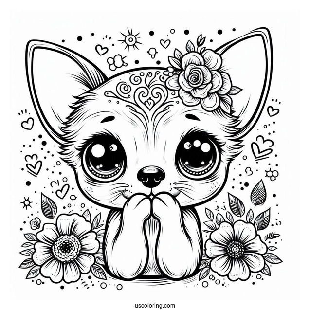 Simple Chihuahua Coloring Page With Big Eyes