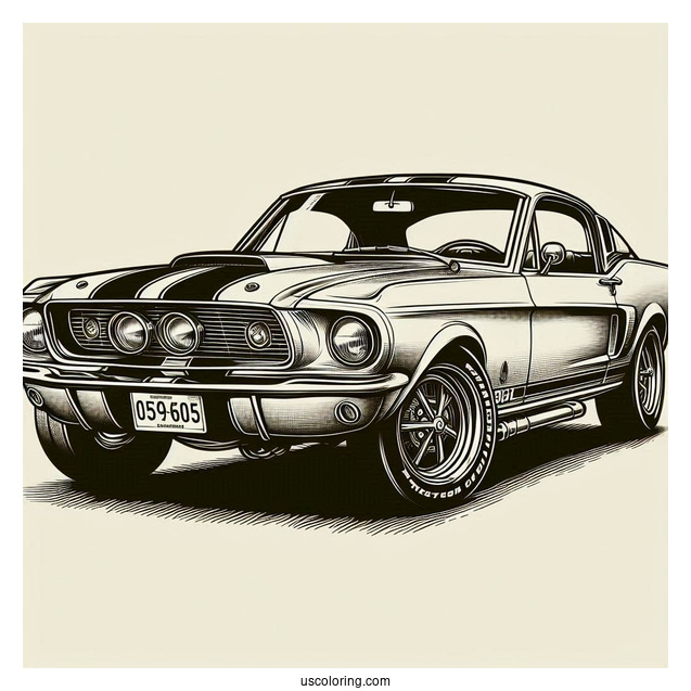 Vintage American Muscle Mustang Car