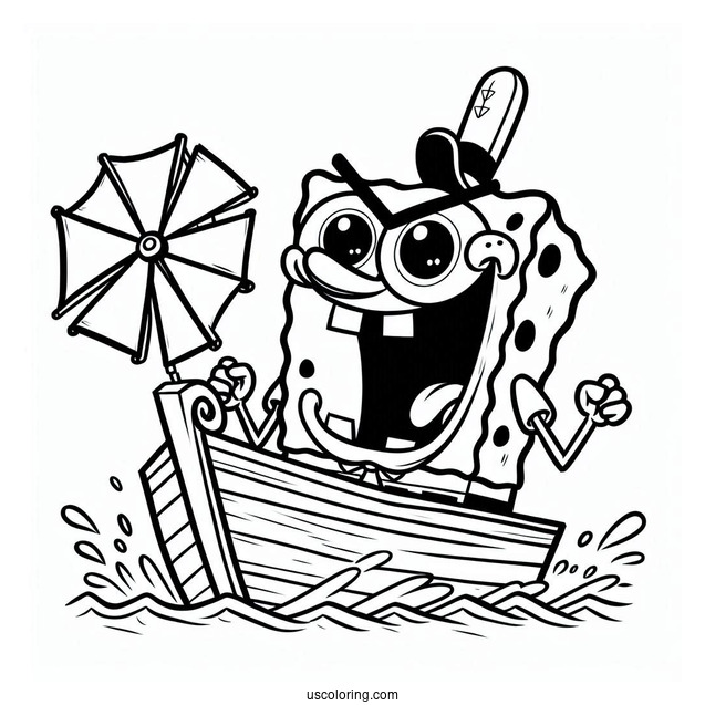 Flying Dutchman In A Rage SpongeBob Coloring Page
