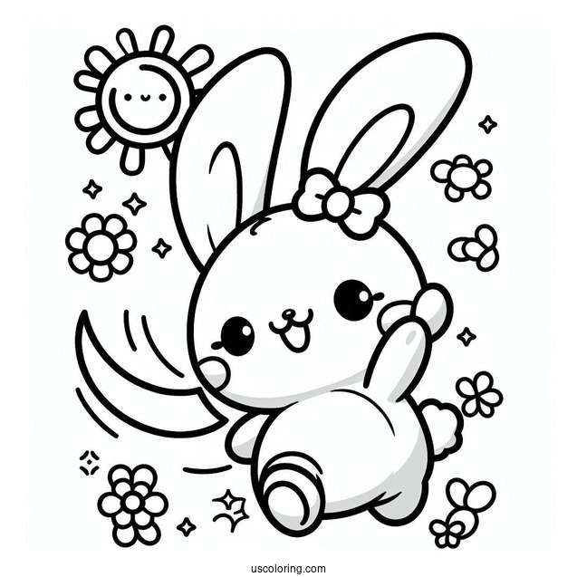 Sunny Bunnies Coloring Page Of Cute Turbo Waving