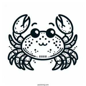 Easy Outline Crab Coloring Page