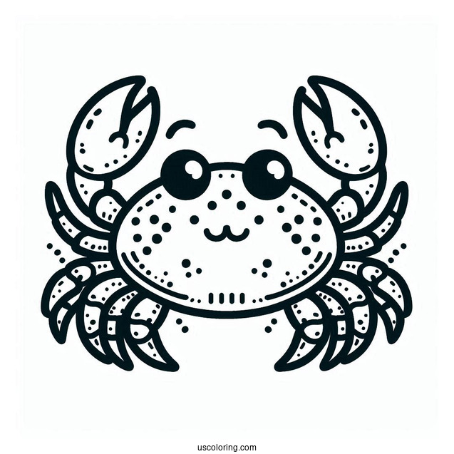 Easy Outline Crab Coloring Page