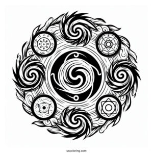 Naruto Coloring Page Of Kurama Chakra Mode