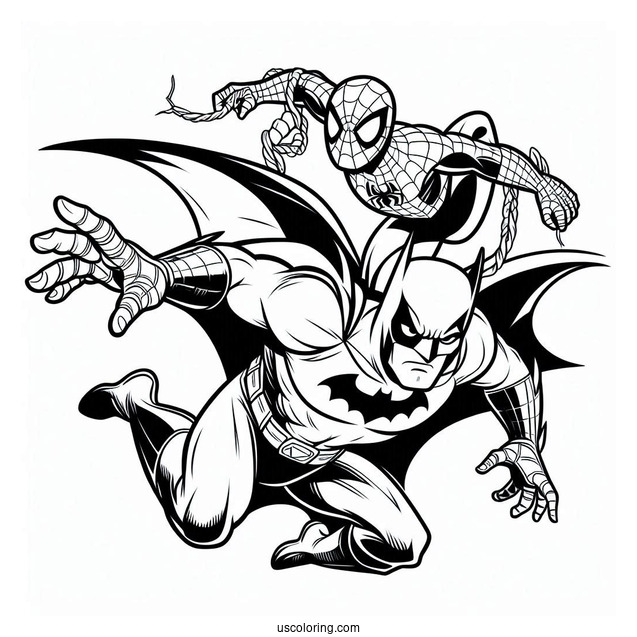 Batman And Spider-Man Coloring Sheet